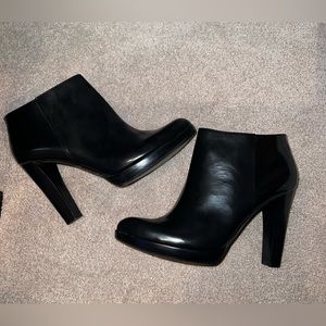Nine West Black Leather High Heel Ankle Booties
